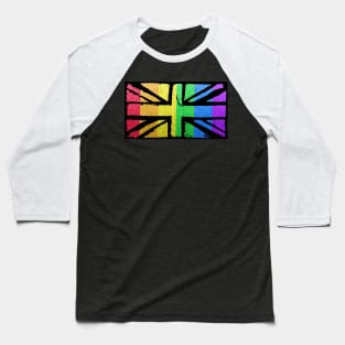 Rainbow British Flag Baseball T-Shirt